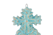 Load image into Gallery viewer, Corpus Clay Heart with Cross-7.5x13 in-Handmade-Blue