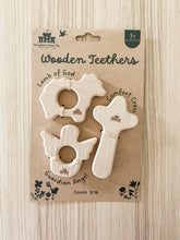 Load image into Gallery viewer, Christian Wooden Baby Teethers - Set of 3