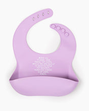 Load image into Gallery viewer, Meal Blessing Silicone Bib: Powder Blue