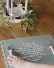 Load image into Gallery viewer, Meal Blessing Silicone Placemat: Cornflower Blue