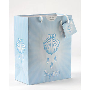 Baptism Gift Bag with Tissue Paper - Blue