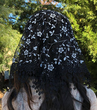 Load image into Gallery viewer, Cherry Blossom Church Veil - BLACK 48″ x 13″