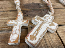 Load image into Gallery viewer, Trinity Clay Rosary Beads- 14-18 inches-White Washed