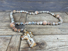 Load image into Gallery viewer, Trinity Clay Rosary Beads-42-44 inch-Shabby White-Large