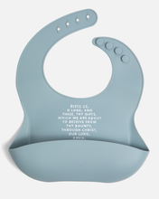 Load image into Gallery viewer, Meal Blessing Silicone Bib: Powder Blue