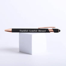 Load image into Gallery viewer, Gift Pen - Engraved Thankful - Black - Stylus Tip