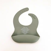 Load image into Gallery viewer, Meal Blessing Silicone Bib: Powder Blue