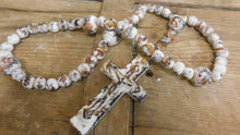 Load image into Gallery viewer, Trinity Clay Rosary-Beads-Handmade-26-28 -Shabby White