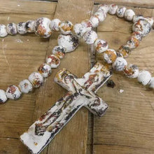 Load image into Gallery viewer, Trinity Clay Rosary-Beads-Handmade-27 Inches-Shabby White
