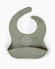 Load image into Gallery viewer, Meal Blessing Silicone Bib: Powder Blue