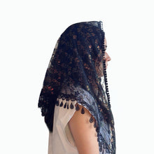 Load image into Gallery viewer, Veil ~ St. Kateri - BLACK IRIDESCENCE