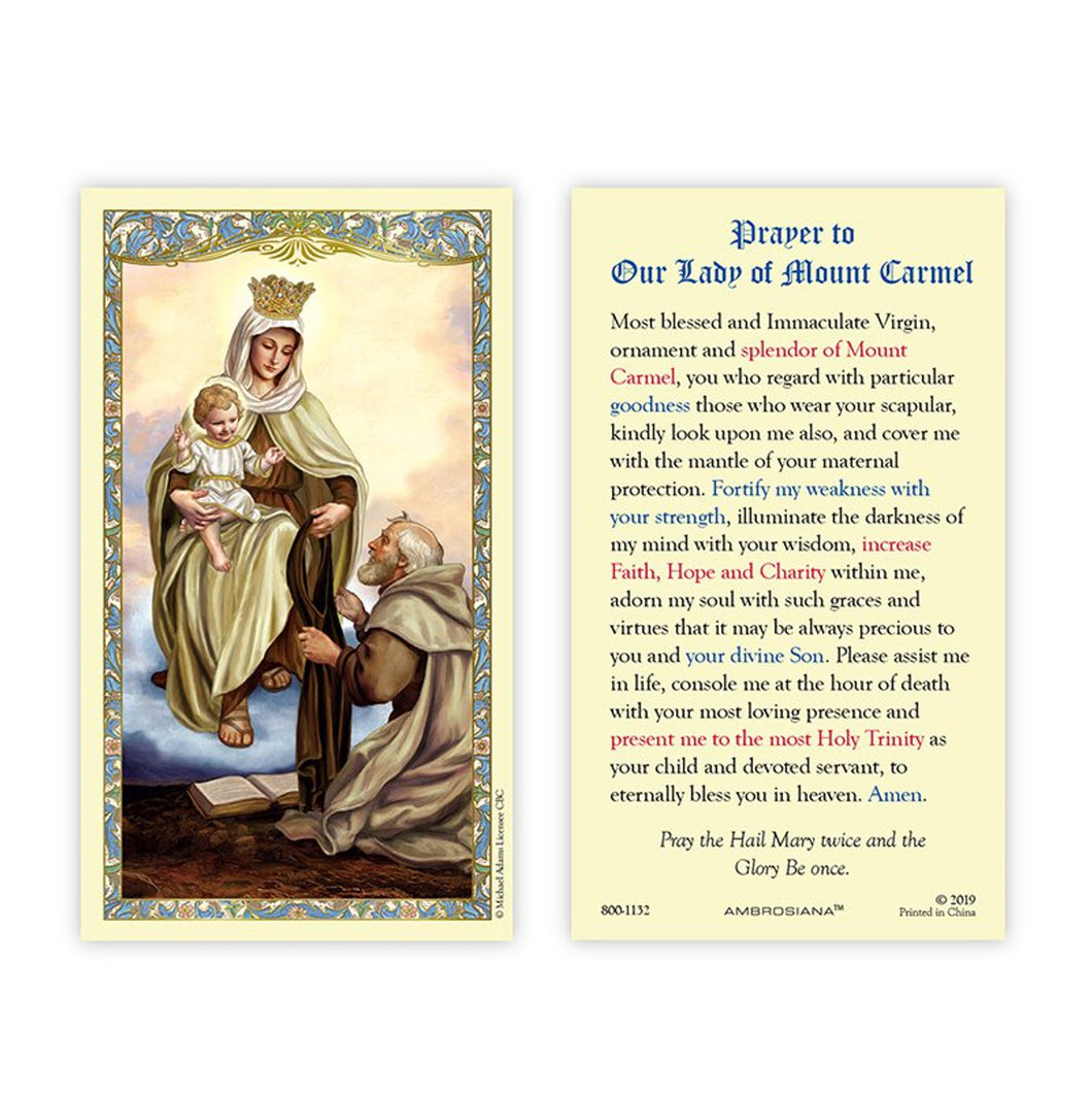 Our Lady of Mount Carmel Holy Card