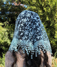 Load image into Gallery viewer, Cherry Blossom Church Veil - BLUE 48″ x 13″