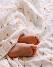 Load image into Gallery viewer, Catholic Muslin Swaddle Baby Blanket: NEW Saint Therese of Lisieux