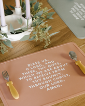 Load image into Gallery viewer, Meal Blessing Silicone Placemat: Bubblegum Pink
