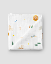 Load image into Gallery viewer, Catholic Muslin Swaddle Baby Blanket: NEW Saint Therese of Lisieux