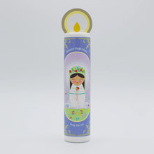 Load image into Gallery viewer, Shining Light - Blessed Virgin Mary (The Memorare) Wooden Prayer Candle