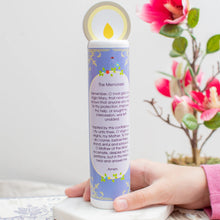 Load image into Gallery viewer, Shining Light - Blessed Virgin Mary (The Memorare) Wooden Prayer Candle