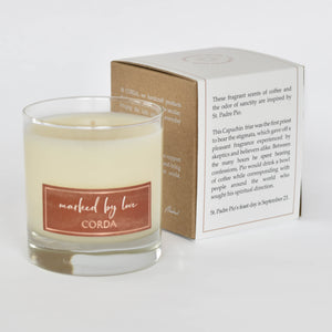 Corda Candle * MARKED BY LOVE St. Padre Pio | Odor of Sanctity + Coffee