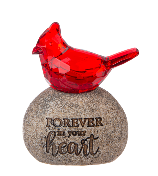 Cardinal Message Stone * FOREVER in your HEART