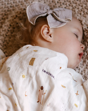 Load image into Gallery viewer, Catholic Muslin Swaddle Baby Blanket: NEW Saint Therese of Lisieux