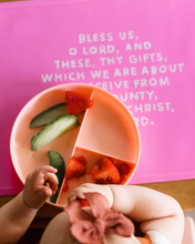 Load image into Gallery viewer, Meal Blessing Silicone Placemat: Cornflower Blue