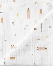 Load image into Gallery viewer, Catholic Muslin Swaddle Baby Blanket: NEW Saint Therese of Lisieux