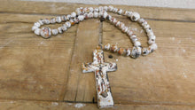 Load image into Gallery viewer, Trinity Clay Rosary-Beads-Handmade-26-28 -Shabby White