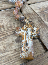 Load image into Gallery viewer, Trinity Clay Rosary Beads-42-44 inch-Shabby White-Large