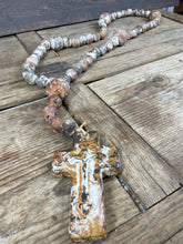 Load image into Gallery viewer, Trinity Clay Rosary Beads-42-44 inch-Shabby White-Large