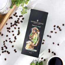 Load image into Gallery viewer, Catholic Coffee ☕️ Sleeping St. Joseph Decaf Dark Whole Bean