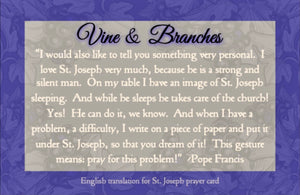 Sleeping St Joseph Italian Prayer Card