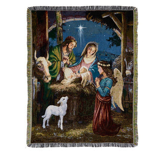 Holy Family Nativity Throw Blanket