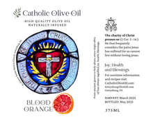 Load image into Gallery viewer, Charity of Jesus Blood Orange Olive Oil
