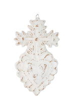 Load image into Gallery viewer, Corpus Clay Heart with Cross-7.5x13 in-Handmade-White
