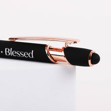 Load image into Gallery viewer, Gift Pen - Engraved Thankful - Black - Stylus Tip
