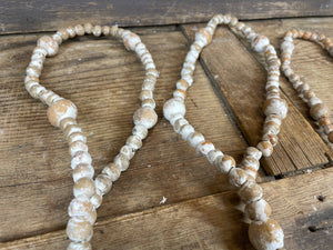 Trinity Clay Rosary Beads- 14-18 inches-White Washed