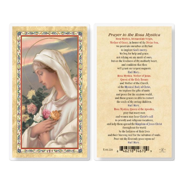 Rose Mystica Laminated Holy Card