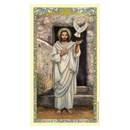 Christ With Dove Laminated Holy Card