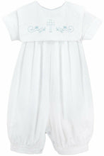 Load image into Gallery viewer, Boy Christening Bib Longall with Blue Embroidered Cross + Bo: 9M
