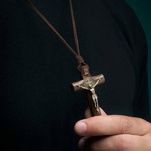 Cylindrical Crucifix Necklace