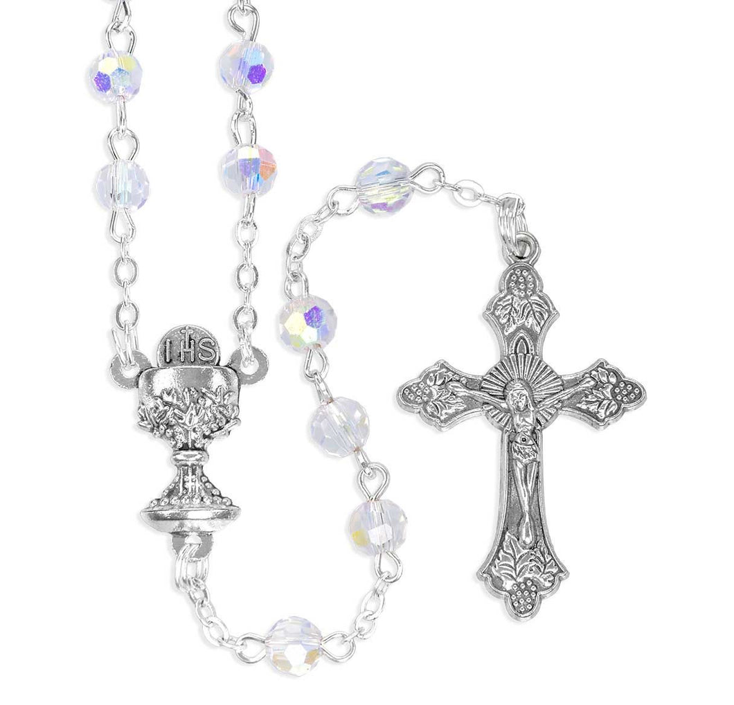 Crystal Aurora Borealis Bead Communion Rosary