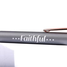 Load image into Gallery viewer, Gift Pen - Faithful - Grey - Soft Touch
