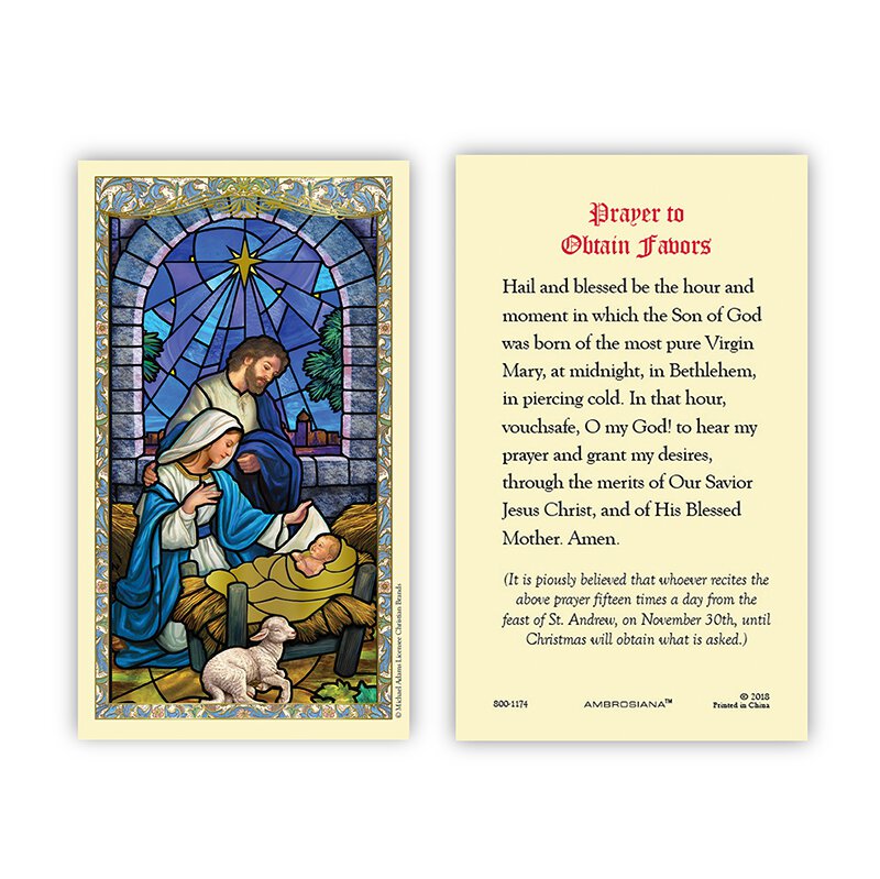 Nativity Prayer to Obtain Favors Holy Card