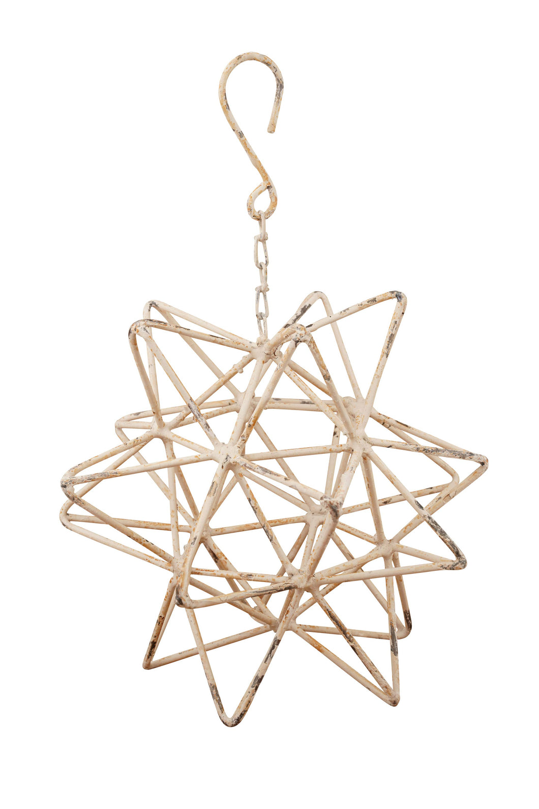 🧣 New for Christmas 🧣Farmhouse Iron Hanging Star-White-Handmade-Home Decor-10 in.