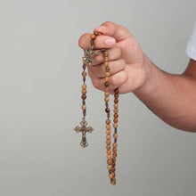 Load image into Gallery viewer, St Michael Wooden Rosary
