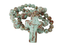Load image into Gallery viewer, Hope Clay Rosary-Beads-Gorgeous-6 Sizes-Handmade-Turquoise: #2-21 inches Long
