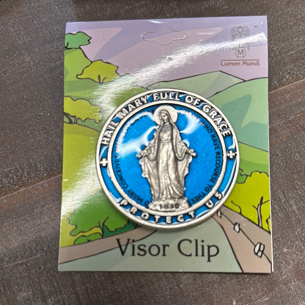 Hail Mary Blue Enamel Visor Clip