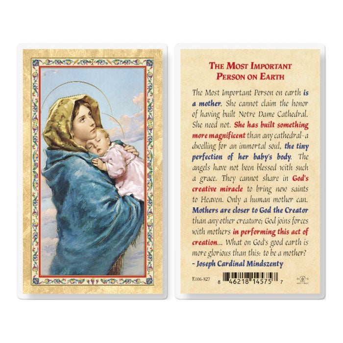 Most Important Person on Earth Laminated Holy Card