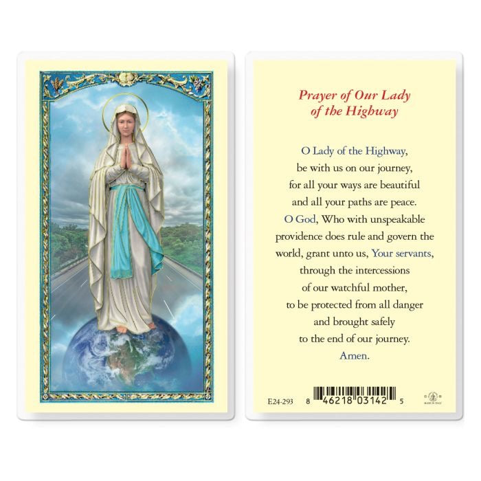 Our Lady of the Highway Holy Card